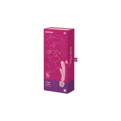 Masažni in rabbit vibrator Satisfyer Triple Lover, roza