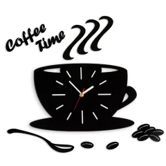 MODERN CLOCK Coffee Time saten skodelica stenska ura