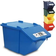 Dvonadstropna posoda za ločevanje odpadkov - modra, 45L