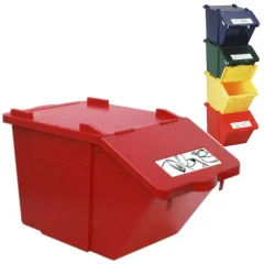 Dvonadstropna posoda za ločevanje odpadkov - rdeča, 45L