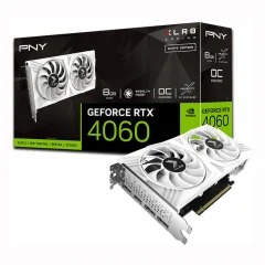 Grafična kartica nVidia RTX4060 PNY OC XLR8 VERTO DF Bela - 8GB GDDR6 (VCG40608DFWXPB1-O)