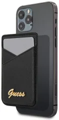 GUESS GUWMSSASLBK denarnica za kartice MagSafe za iPhone 13, iPhone 13 pro, iPhone 13 pro max, iPhone 14, iPhone 14 pro, iPhone 14 pro max - črn