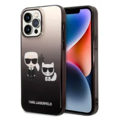 Originalen KARL LAGERFELD ovitek iPhone 14 Pro - Full Bodies - Gradient črna zaščita - KLHCP14LTGKCK