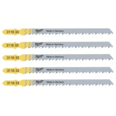 Milwaukee Blade za set 105 mm Jigsaw T344D - 5 psov. Hitro rezan za les