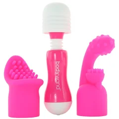 Vibrator Bodywand Mini Massager z nastavki, roza