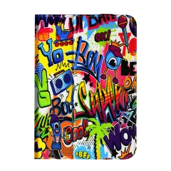 Etui za 10-palcni tablicni racunalnik, s kavljem in elasticnim zapiranjem - Graffiti Boy Pattern