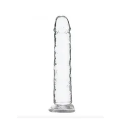 Transparentni dildo brez mod, 18 cm