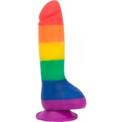 Mavrični silikonski dildo Justin, 20cm