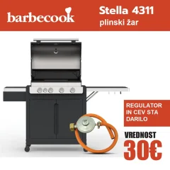 Barbecook Stella 4311 plinski žar + plinski regulator s cevjo