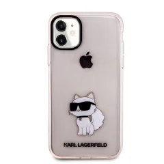 Karl Lagerfeld zaščitni ovitek Ikonik Choupette Transparent Pink , Iphone 11