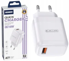 Jellico adapter A77 hišni polnilec 3.0A Quick Charge 18W vhod USB A - Original (EU Blister) bel