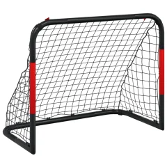 vidaXL Nogometni gol z mrežo rdeč in črn 90x48x71 cm jeklo