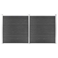 vidaXL Komplet ograjnih panelov WPC 353x186 cm črn