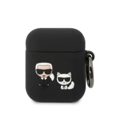 Ovitek za slušalke KARL LAGERFELD KLACA2SILKCK, Airpods/ Airpods 2, črn