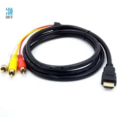 Riff HDMI A moški s 3 RCA avdio video kablom 1m črn