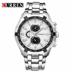 Curren 8023 pas iz nerjavečega jekla Watch Relogio Masulino šport analogni Quartz zapestne ure športne zapestne ure silver