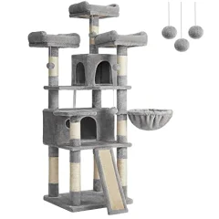 Cat Tree, XXL Cat Condo 172 cm, svetlo siva PCT019W01