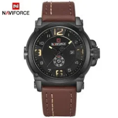 NAVIFORCE 9099 Digitalna športna ura: Moški modni luksuzni časomer z zaupanja vredno blagovno znamko Dark Brown