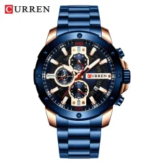 CURREN 8336 Moški moda iz nerjavečega jekla Chronograph Watch priljubljena velika izbira Japonska Quartz poslovne zapestne ure blue-gold