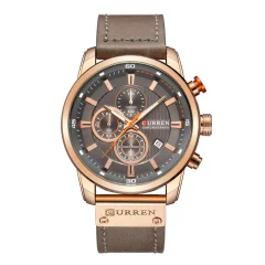 CURREN 8291 Moške ure Quartz gibanje Fashion&Casual Auto datum usnje Band ure KREb942012