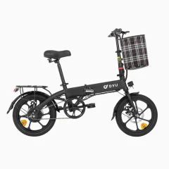 Električno kolo DYU A1F PRO 16" (250W motor, 36V7,5Ah baterija, 30KM dosega), črna