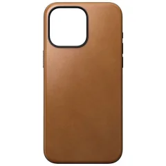 Nomad, Moderna usnjena torbica za iPhone 15 Pro Max, Svetlo rjava