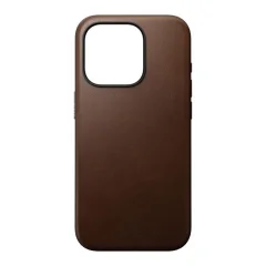 Nomad, Moderna usnjena torbica za iPhone 15 Pro, Temno rjava