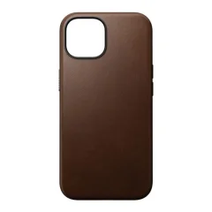 Nomad, Moderna usnjena torbica za iPhone 15, Rjava