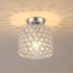 Moderna kristalna stropna svetilka cilindrične oblike - 18*22 cm, grlo E27, brez svetlobnega vira - za dnevno sobo, spalnico