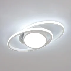 LED stropna svetilka, stropna svetilka za spalnico, 42W 4000lm, okrogla moderna stropna svetilka za spalnico, dnevno sobo, kuhinjo, premer 40 cm (eliptična, bela) Lumi