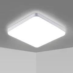 Kvadratna LED stropna svetilka 30W Vodoodporna IP54, Svetlost 2700LM Hladna bela 6500K, Moderna osvetlitev za kuhinjo, hodnik, balkon - 25cm