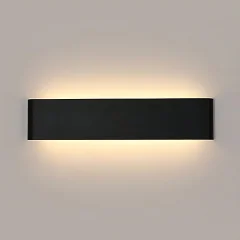 Moderna in elegantna LED stenska svetilka iz aluminija - črna 41 cm, gor in dol, topla svetloba 10 W 220 V