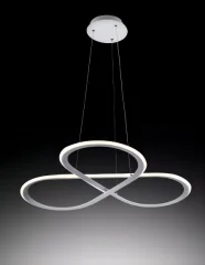 Moderni kreativni LED lestenec iz aluminijastega traku z nepravilnim svetlobnim obročem, moderna stropna svetilka z daljinsko zatemnitvijo, primerna za dnevno sobo