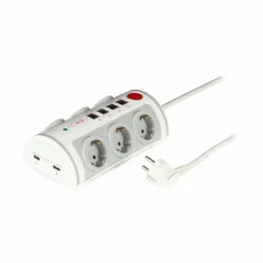 EFB prenapetostna zaščita EURO 6s/1,5m+ 2xRJ45/11+2xUSB siv EK610