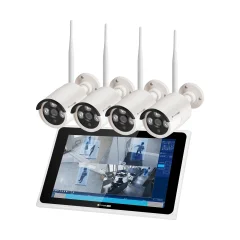 Komplet 4x WIFI IR LED brezžičnih videonadzornih kamer + LCD monitor 3Mpx 1536P IP66 C210 Tuya