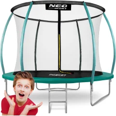 Vrtni trampolin profiliran 8ft/252cm z neo-športnim notranjim mrežam