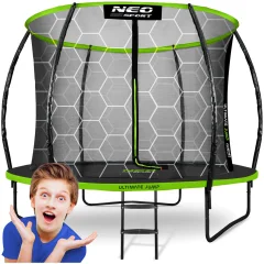 Vrtni trampolin profiliran 8ft/252cm z neo-športnim notranjim mrežam