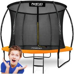 Vrtni trampolin profiliran 8ft/252cm z neo-športnim notranjim mrežam