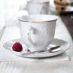 SKODELICE ZA KAVO PORCELAN SET 6/1, 250 ML - ZLATI ROB ROCOCO