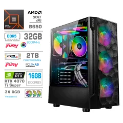 Računalnik MEGA TWR S7 R7-7700X/RTX4070Ti Super/32GB-DDR5/2TB-4.0/750W/Brez OS RGB