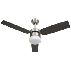 vidaXL Stropni ventilator z lučjo in daljincem 108 cm temno rjav