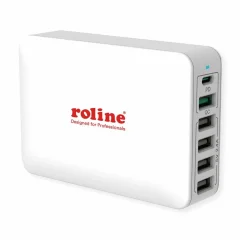 Roline polnilec 60W USB 1xTipC 5xTipA QC PD bel