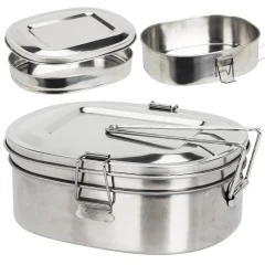 Turistična 3 delna inox lunch box posoda za hrano in kuhanje 900ml