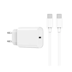 Polnilec za telefon WiWU Wi-U001 1xUSB-C PD 20W bel+ USB-C kabel