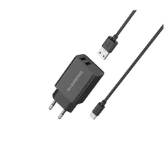 Polnilec za telefon Riversong SafeKub D2 2xUSB 12W + USB-C kabel