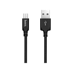 Hoco podatkovni kabel X14 Micro USB 1m 2,1A črn pleten