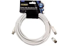 GBC, antenski kabel + adapter 9,5 mm m/ž, bel, 5,0 m