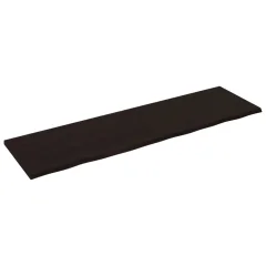 vidaXL Kopalniški pult temno rjav 220x60x(2-4) cm obdelan trden les