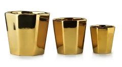 Neva Gold Komplet 3 cvetličnih loncev Xd: 16Xh14/D: 12,5Xh12/M: 8,5H9Cm