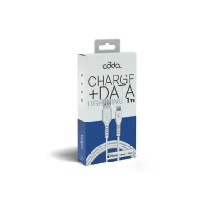 Kabel ADDA USB-304-WH, Fusion Charge+Data, MFI, USB-A na lightning, 2.4A, Premium TPE, 1m, bel